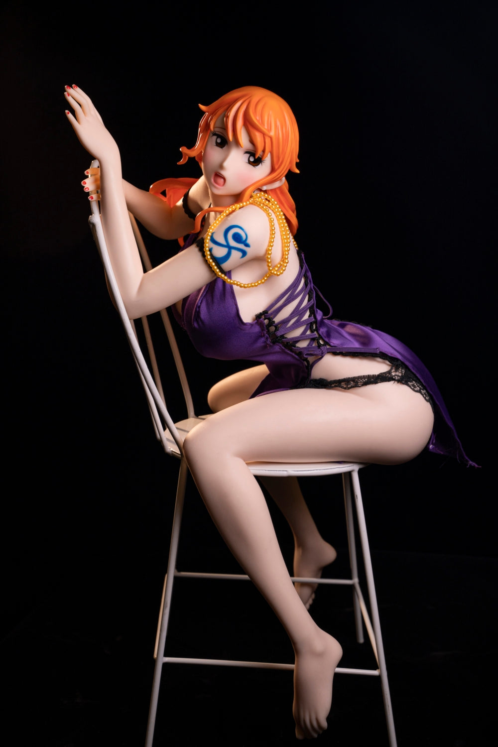 Nami NSFW Figure 64cm by LORIBEAR – purple outfit on a chair